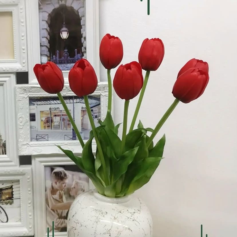 Искусственные цветы в Рязани | Цветы искусственные «Тюльпаны», красные, букет