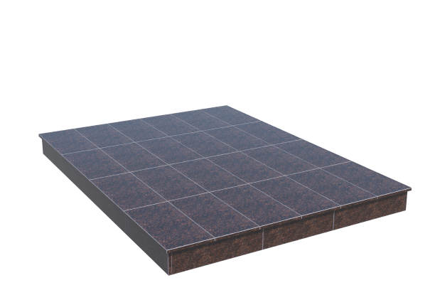 Площадки на могилу в Рязани | Площадка с вертикальной (15 см) облицовкой Дымовским гранитом