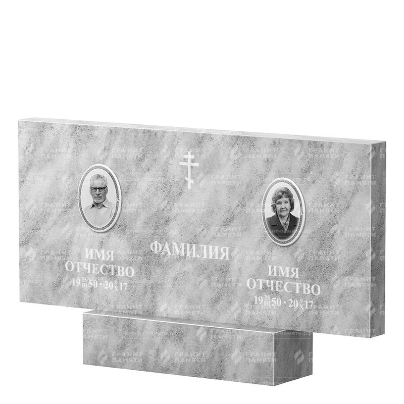 Памятники из мрамора в Рязани | Двойной мраморный памятник, прямой