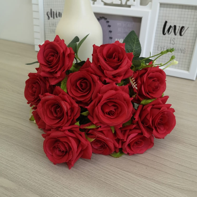 Искусственные цветы в Рязани | Цветы искусственные «Розы острые», красные, букет