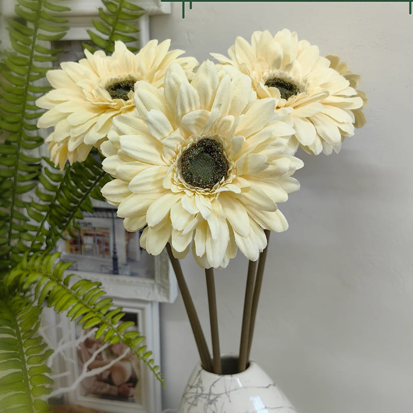 Искусственные цветы в Рязани | Цветок искусственный «Гербера», молочно-персиковая, одиночный