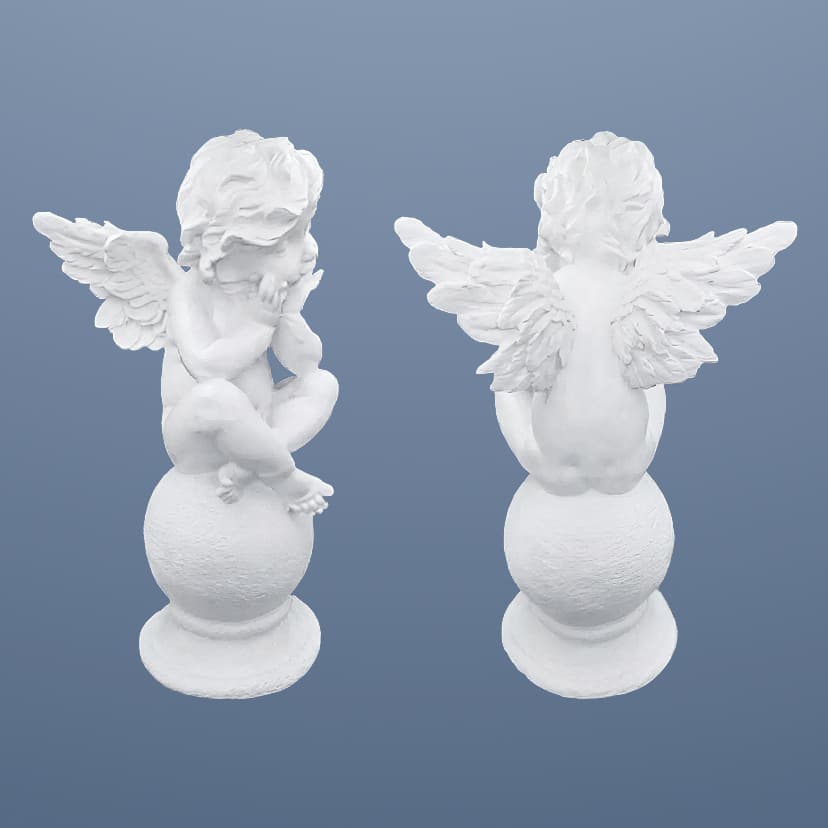 Скульптуры из искусственного мрамора в Рязани | Скульптура ангел на шаре №1