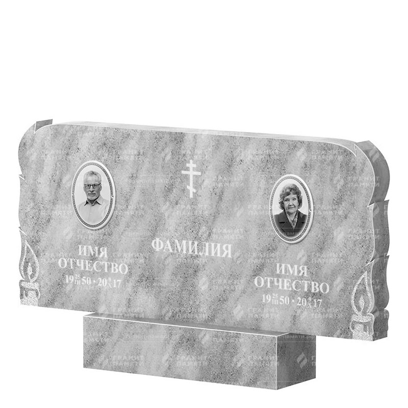Памятники из мрамора в Рязани | Двойной мраморный памятник ФМ-133