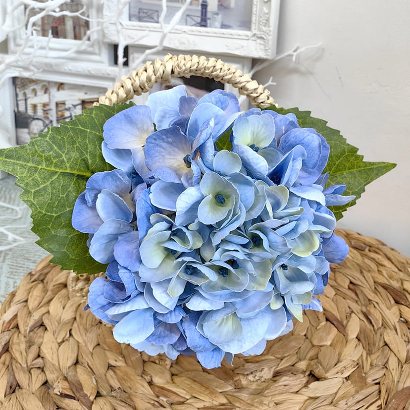 Искусственные цветы в Рязани | Цветок искусственный «Гортензия», голубая, одиночный