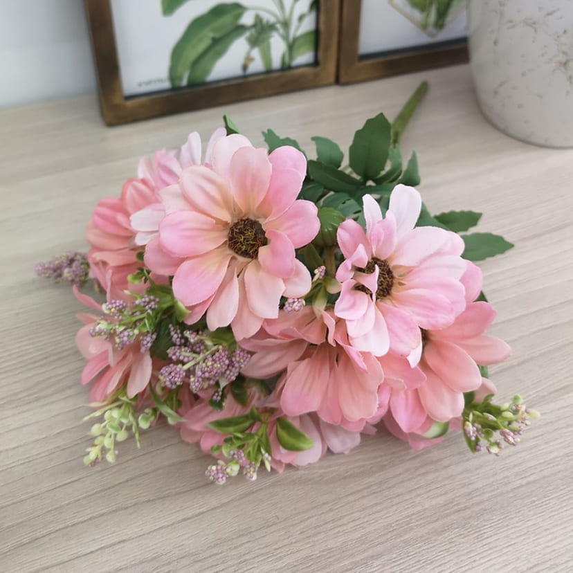 Искусственные цветы в Рязани | Цветы искусственные «Ромашки с бутонами», розовые, букет