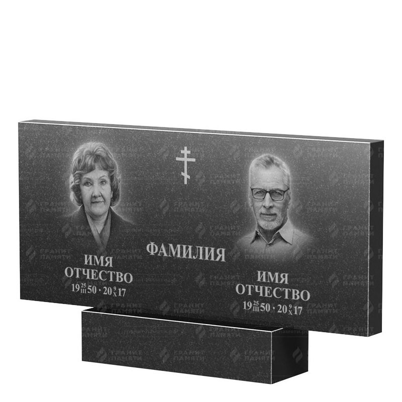 Памятники из гранита двойные в Рязани | Двойной гранитный памятник, прямой