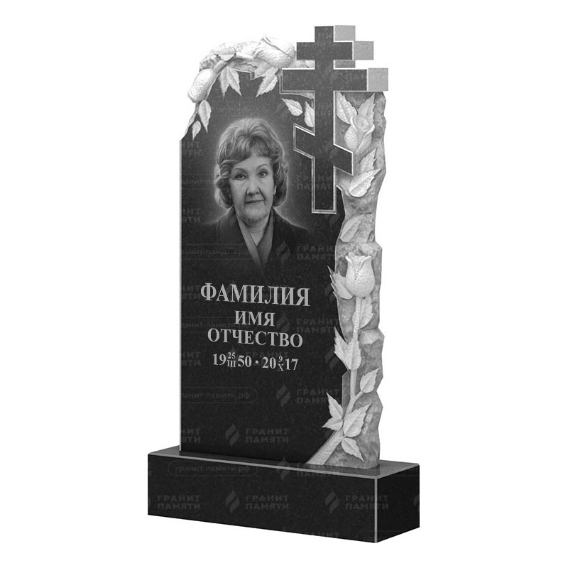 Памятники из гранита с цветами в Рязани | Гранитный памятник ФГ-088