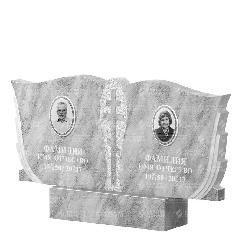 Памятники из мрамора в Рязани | Двойной мраморный памятник ФМ-136