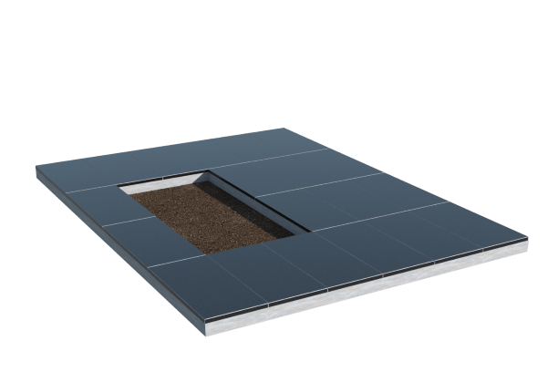 Площадки на могилу в Рязани | Площадка с облицовкой гранитом Габбро (под цветник)