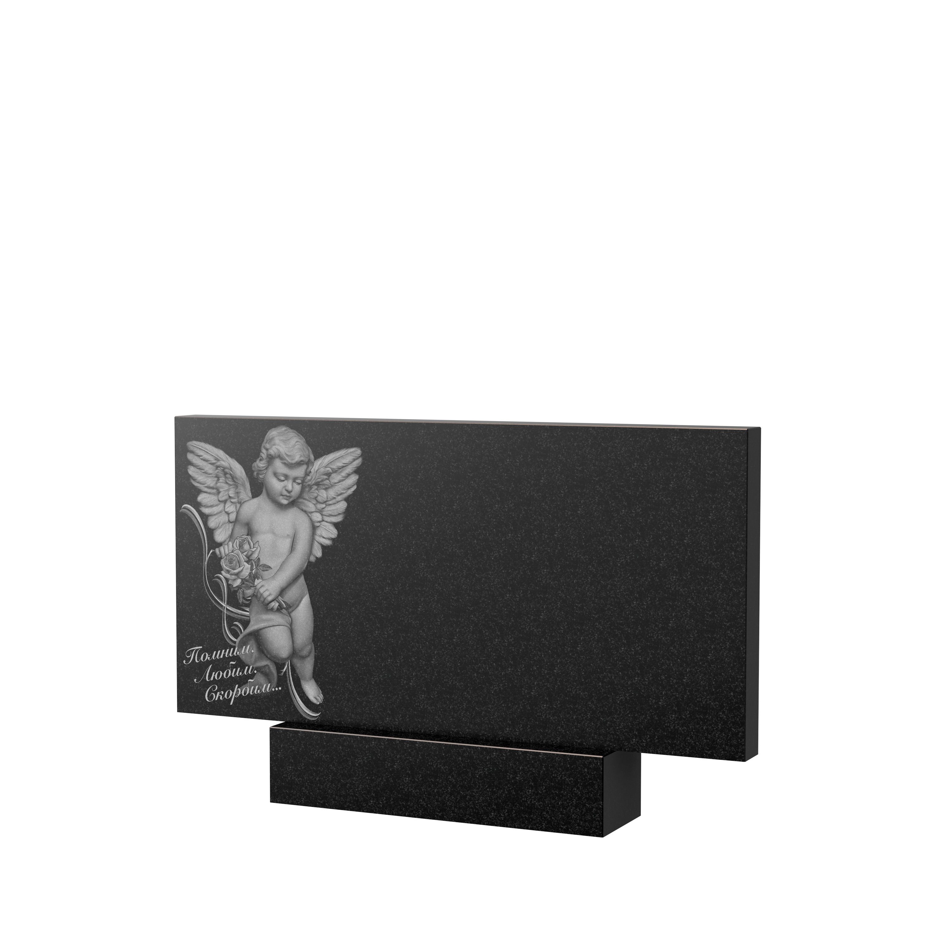 Гравировка на памятник в Рязани | Художественное оформление на гранитную стелу, рисунок ГХО-008