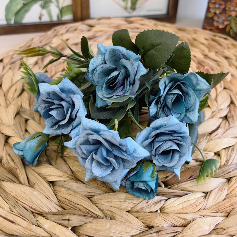 Искусственные цветы в Рязани | Цветы искусственные «Розы», синие, букет
