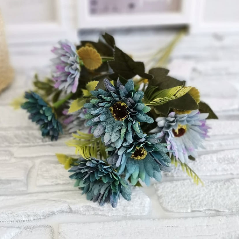 Искусственные цветы в Рязани | Цветы искусственные «Ромашки», фиолетово-голубые, букет