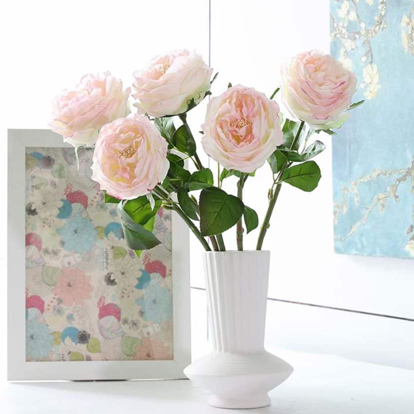 Искусственные цветы в Рязани | Цветок искусственный «Роза пионовидная», молочно-розовая, одиночный