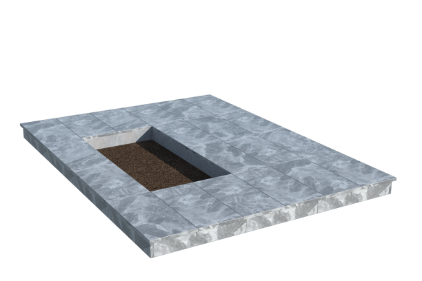 Площадки на могилу в Рязани | Площадка с вертикальной (10 см) мраморной облицовкой (под цветник)