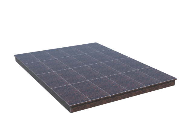 Площадки на могилу в Рязани | Площадка с вертикальной (10 см) облицовкой Дымовским гранитом